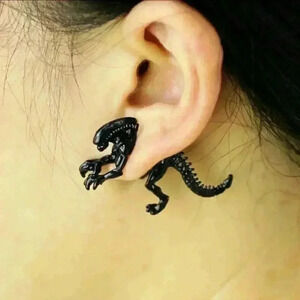 2 Alien Predator Scary Horror Earring
